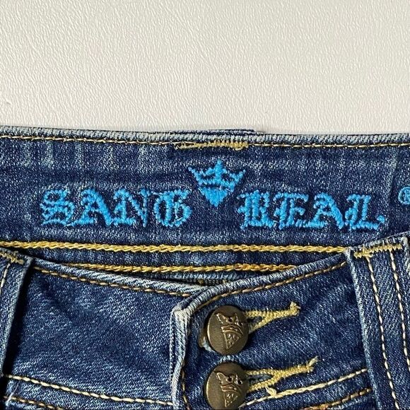 Sang Real | Factory Distressed Boot Cut Jeans - Picture 3 of 11